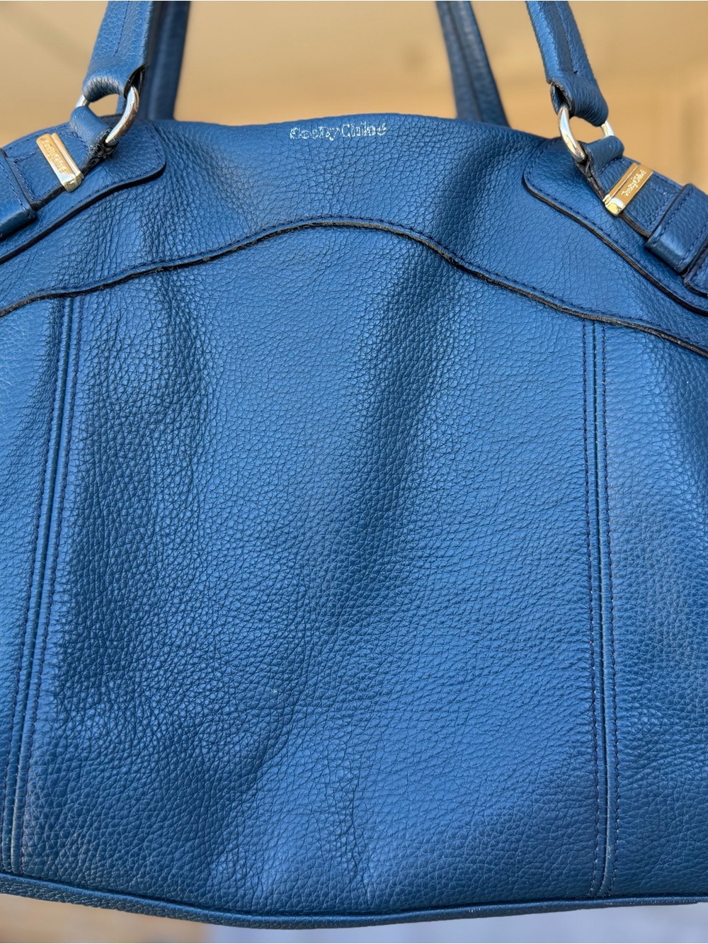 See By Chloe Blue Pebbled Leather Shoulder Bag